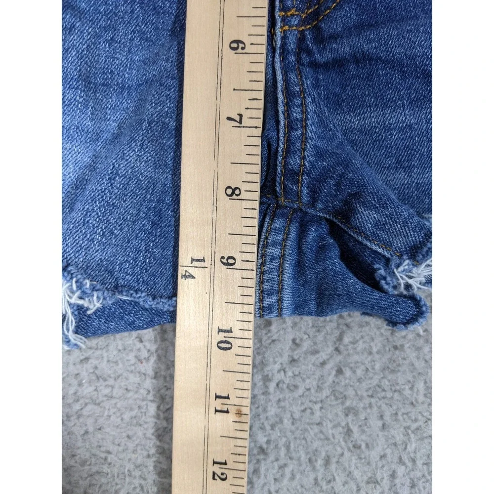 GAP Denim Short Womens 28P Blue Stretch Distressed Frayed Hem Indie Festival Y2K